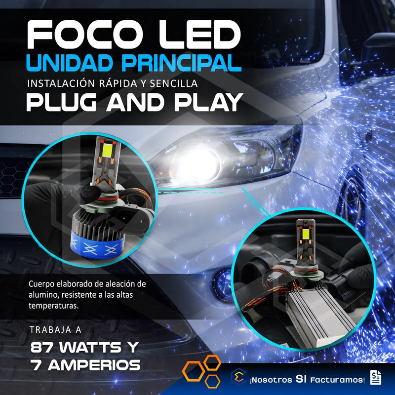 Kit 2 Focos 12 Leds Canbus Ventilador Alta Baja 36,000lm 87w 9006
