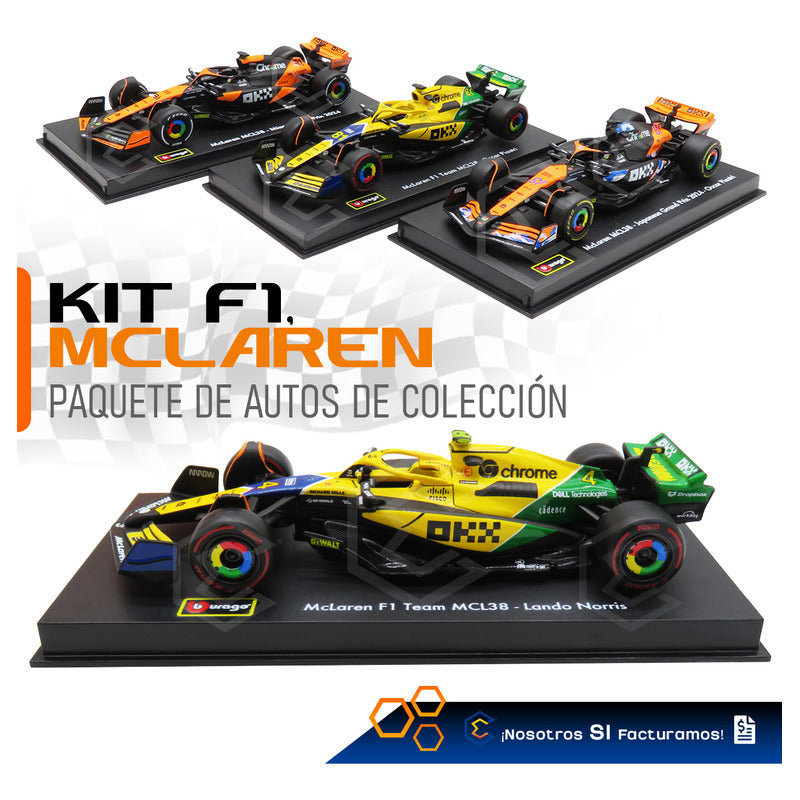 Mclaren Bburago Kit 6 Autos Formula 1 Colección Escala 1:43 Naranja