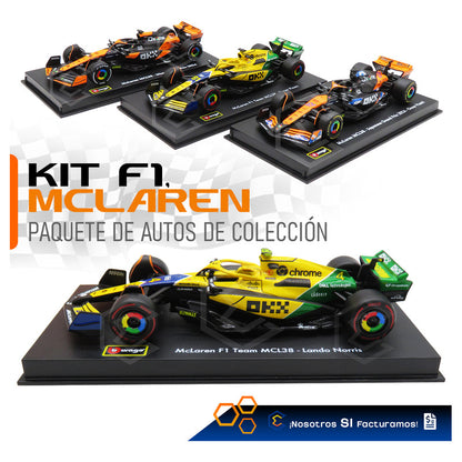 Mclaren Bburago Kit 6 Autos Formula 1 Colección Escala 1:43 Naranja