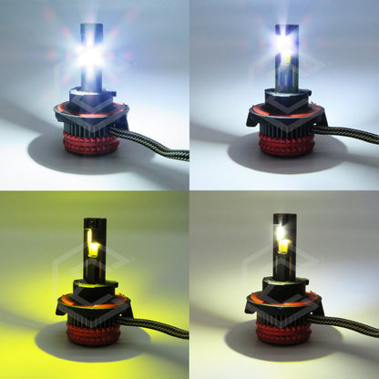 2 Focos H13 12led Csp Bicolor Ventilador Alta Y Baja 14000lm H13