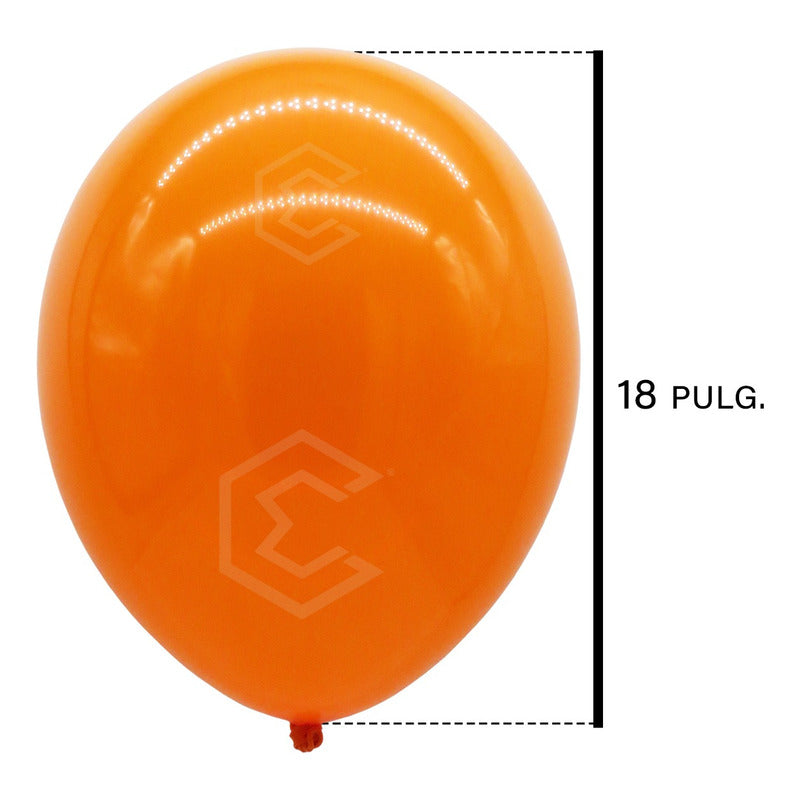 Bolsa 25 Globos Naranja Claro Brillo #18 Fiestas Bodas Latex Naranja Claro Brilloso