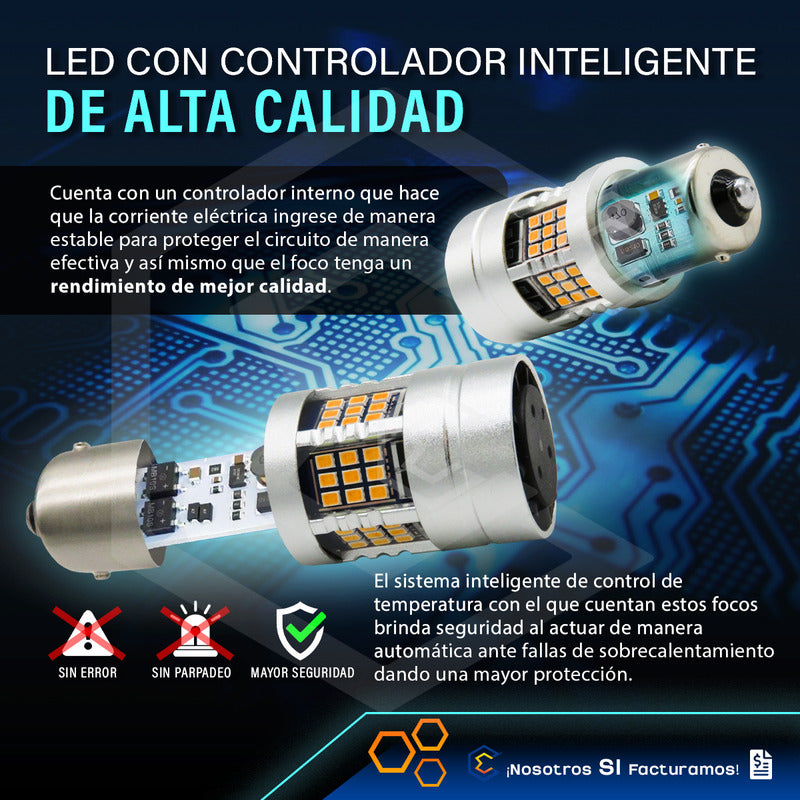 2 Focos 1156 54 Leds Canbus Fijo Ventilador 12v 29w 1000lm