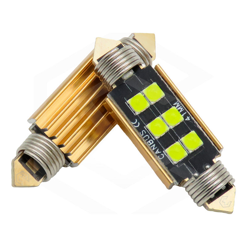Kit 10 Focos Luz Interior 31 36 39 41 Mm 6 Leds Canbus 12v