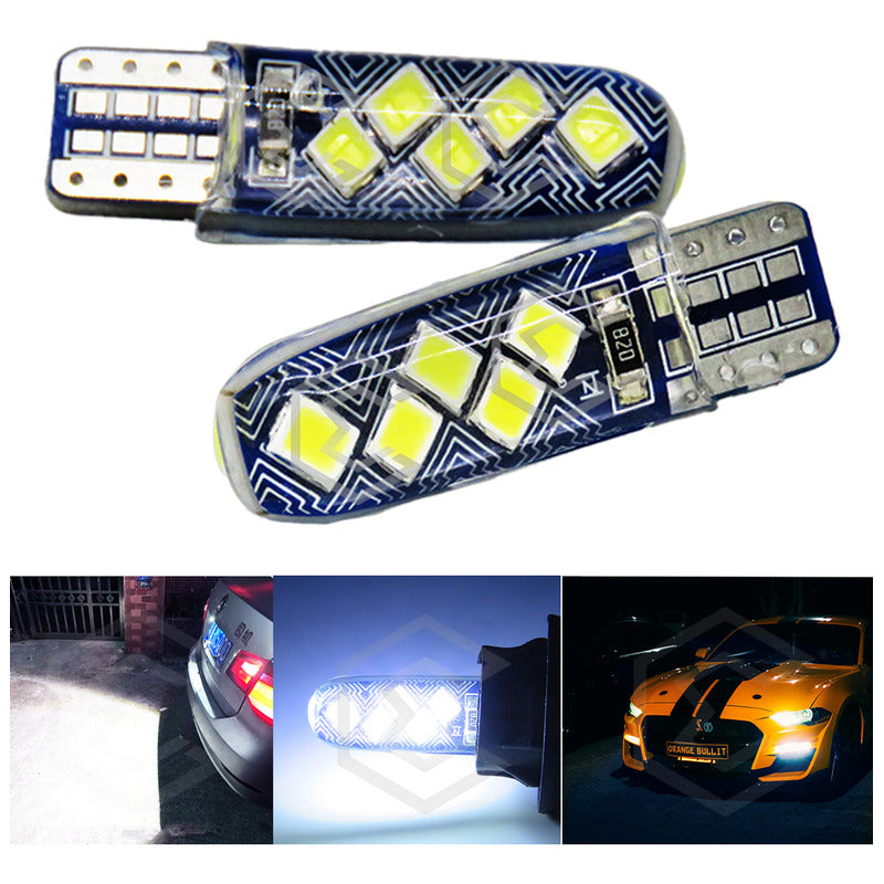 Par De Focos De Pellizco T10 10 Leds Smd Silicón Mosaico 12v