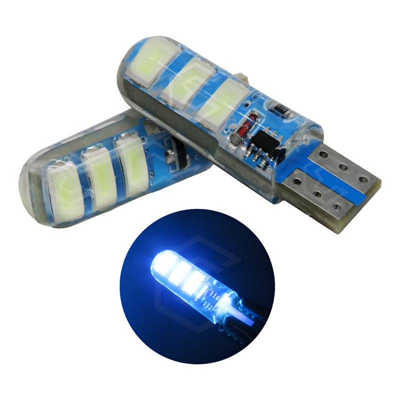 Par De Focos De Pellizco 6 Leds Smd T10 Gel Luz Estrobo 12v