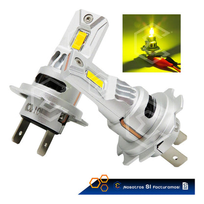 Kit Focos 16 Led Csp Ambar H7 Ventilador Alta O Baja 4,200lm H7 Ambar