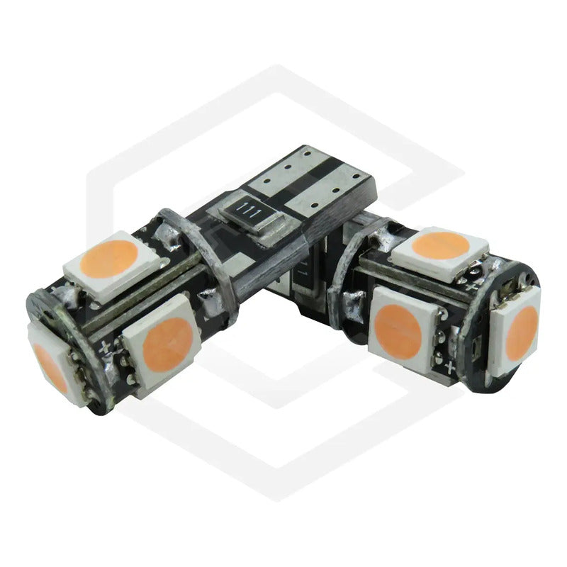 Kit De 10 Focos De Pellizco T10 5  Leds 5050 Alta Potencia