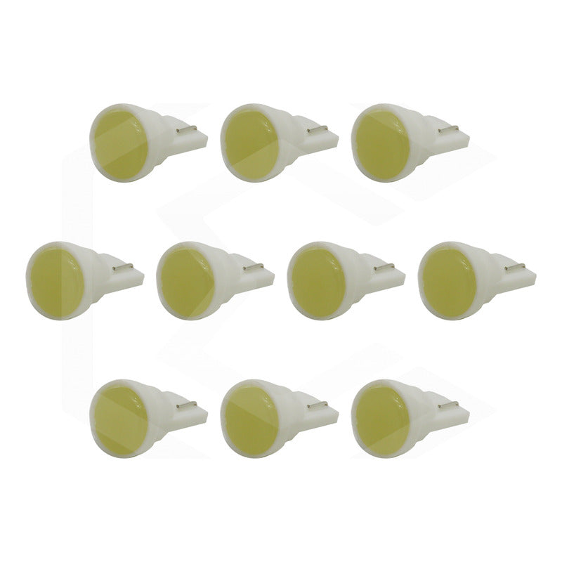 Kit De 10 Focos De Pellizco T10 1  Led Cob Alta Potencia 12v