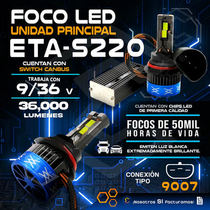 2 Focos 48 Led 9007 Canbus Ventilador Alta Baja 36000lm 107w 9007