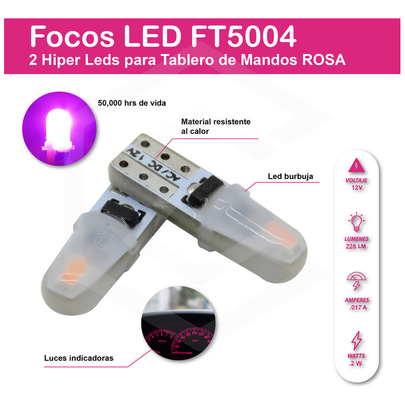 Kit 10 Focos Led Tablero Cluster T5 2721 12v 7 Colores