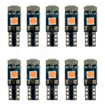 Kit 10 Focos 3 Leds Tablero Mandos T5 3030 3w 12v Colores