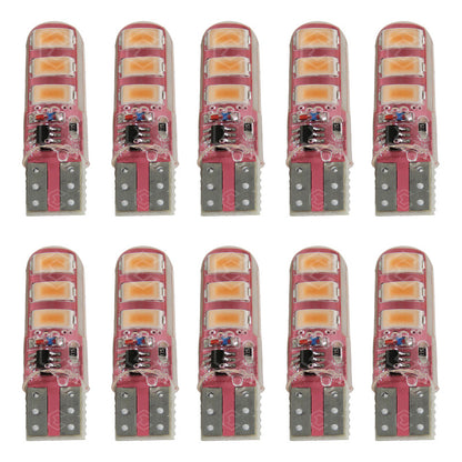 Kit 10 Focos De Pellizco 6 Leds Smd T10 Gel Luz Estrobo 12v