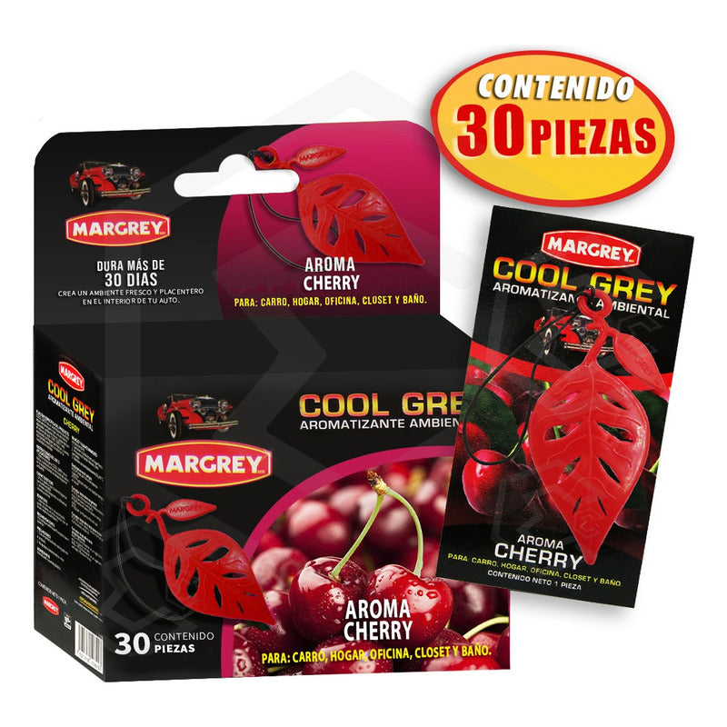 Aromatizante Auto Casa Ambiental Cool Grey Hoja Margrey30pza