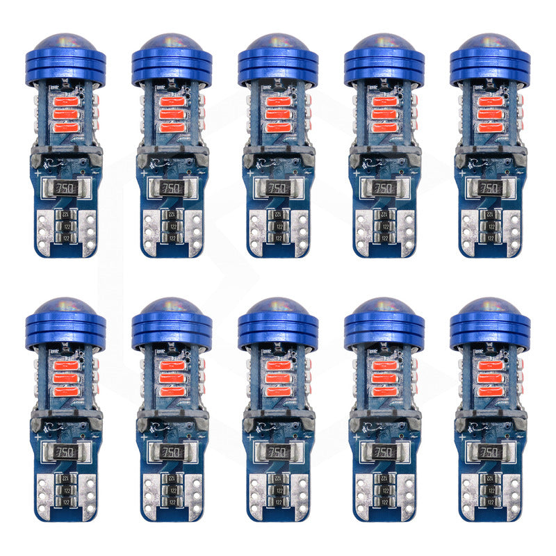 Kit 10 Focos De Pellizco T10 15 Led Canbus Con Lupa 4010 12v