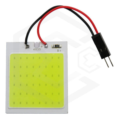 2 Placa Luz Interior Para Coche 24 48 Leds Cob 2 Adaptadores