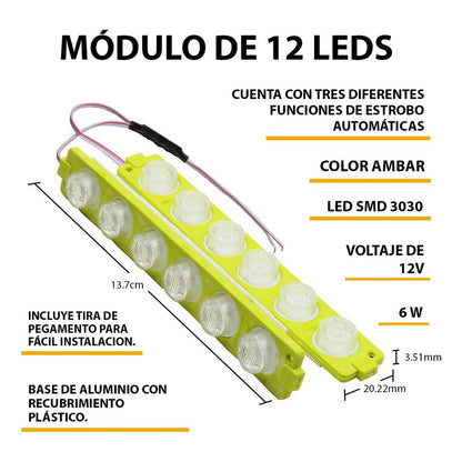 10 Módulos 12 Leds Código 3 Funciones Grúa Torrera 6w