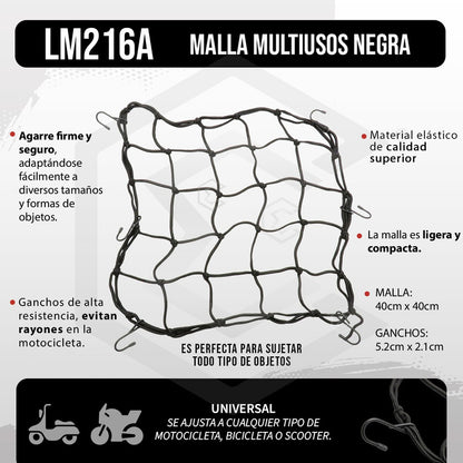 Red Malla Tensor Universal Multiuso Sujeta Casco Con Ganchos
