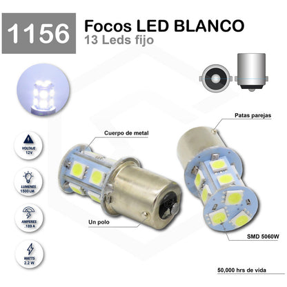 Par De Focos 13 Leds 1156 1 Polo Patas Parejas Función Fija