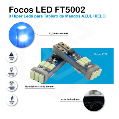 Kit 10 Focos De Pellizco T5 9 Hiper Leds Cluster 2721 1w 12v