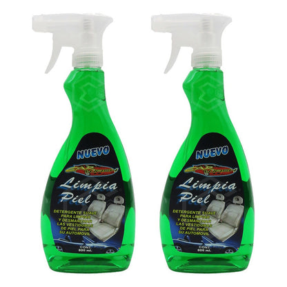 2 Detergente Automotriz Limpiador Vestiduras De Piel 600ml Verde
