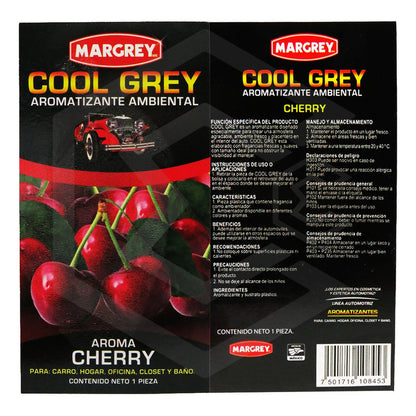 Aromatizante Auto Casa Ambiental Cool Grey Hoja Margrey 1pza