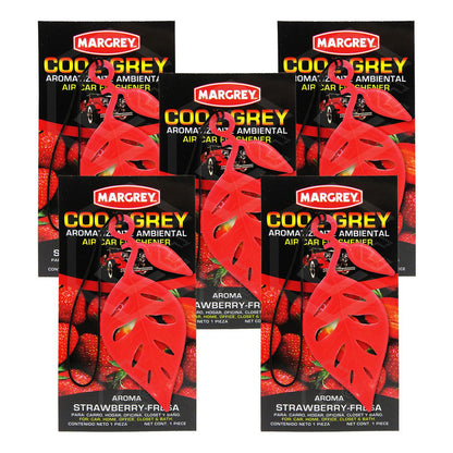 Aromatizante Auto Casa Ambiental Cool Grey Hoja Margrey 5pza