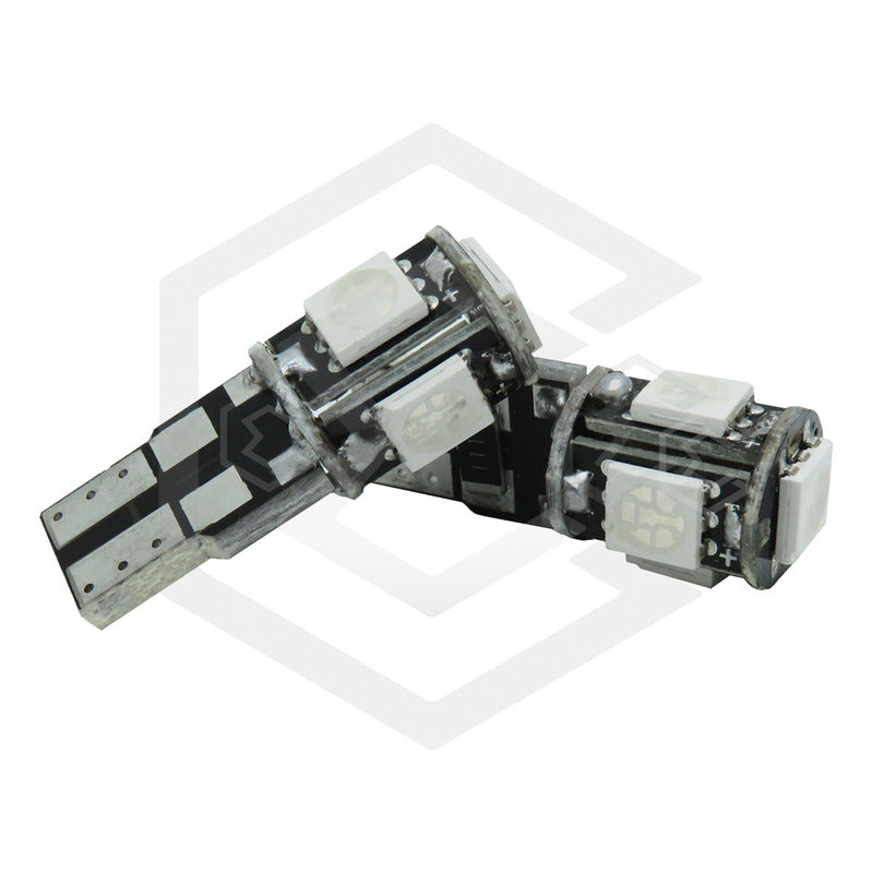 Kit De 10 Focos De Pellizco T10 5  Leds 5050 Alta Potencia