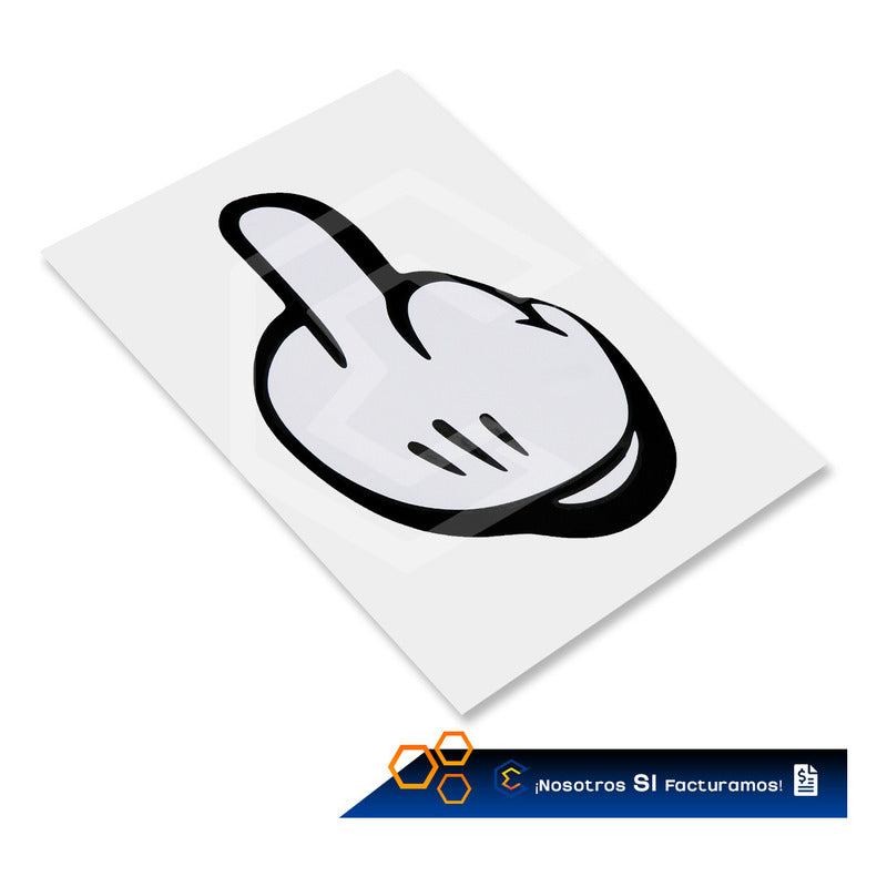 Calcomanía Mickey Mouse Dedo Sticker Vinil Auto 9cm X 15cm