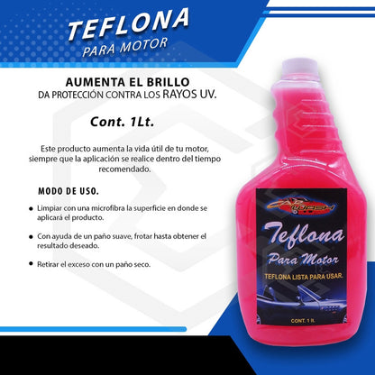 3 Teflona Para Motor Aumenta Brillo Y Protege Rayos Uv 1lt