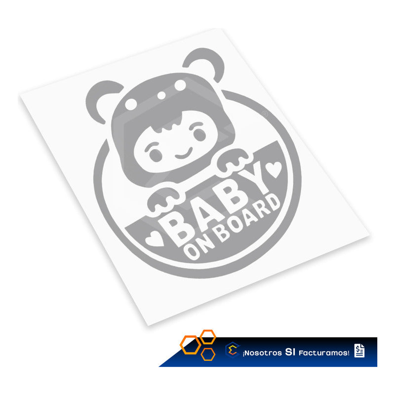 2 Calcomanía Bebé A Bordo Sticker Vinil Auto Moto 14cm X15cm