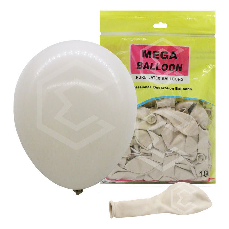Bolsa 100 Globos Crema Beige Brilloso #10 Fiesta Bodas Latex Crema