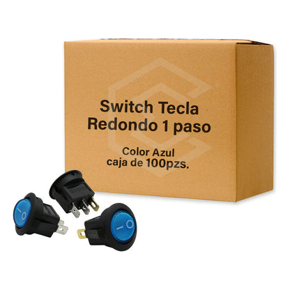 Switch Interruptor De Tecla Redondo 1 Paso Con Luz 100 Pieza