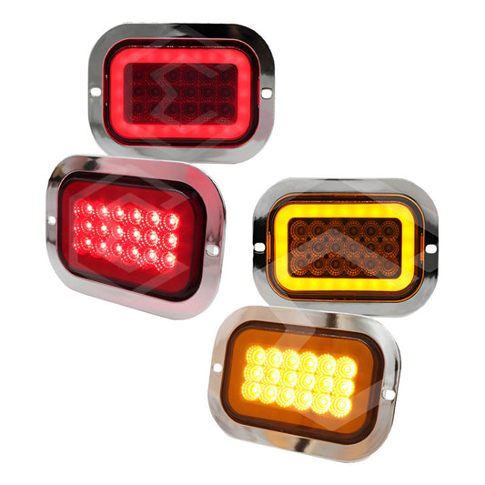 Par Plafón Calavera Rectangular 18led Bicel Cromo Gel 12-24v