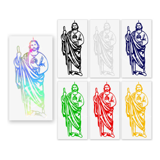 2 Calcomanía San Judas Tadeo Sticker Vinil Auto Moto 29x12cm