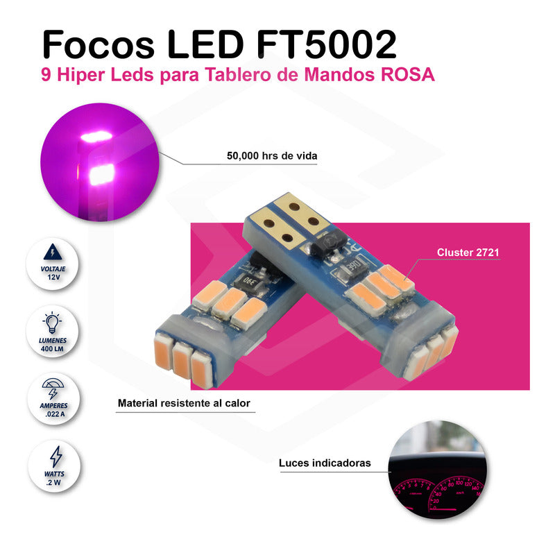 Kit 10 Focos De Pellizco T5 9 Hiper Leds Cluster 2721 1w 12v