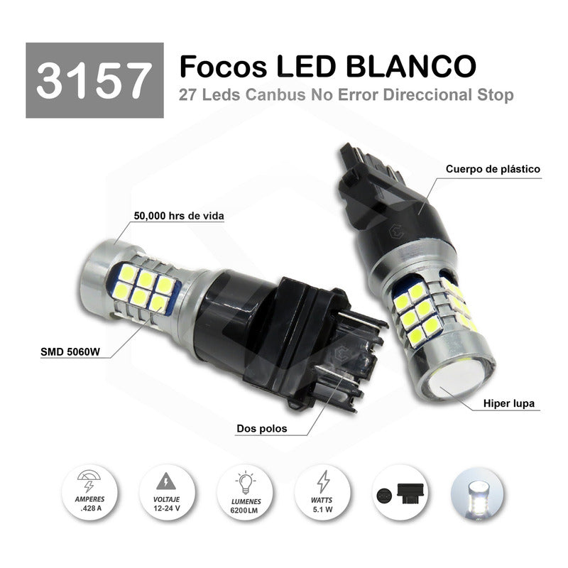 2 Focos 27 Led 1156 1157 3157 7440 7443 No Error Stop Cuarto