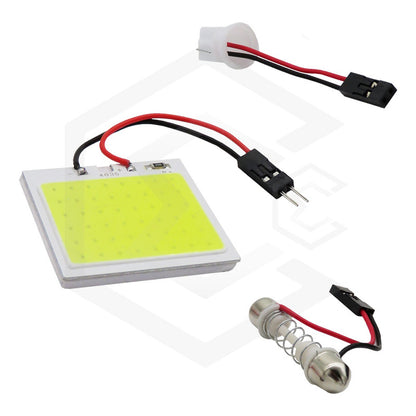 2 Placa Luz Interior Para Coche 24 48 Leds Cob 2 Adaptadores