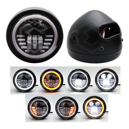 Faro Para Moto Redondo 5.75'' Pulgadas Ojo Ángel Lupa 12-24v