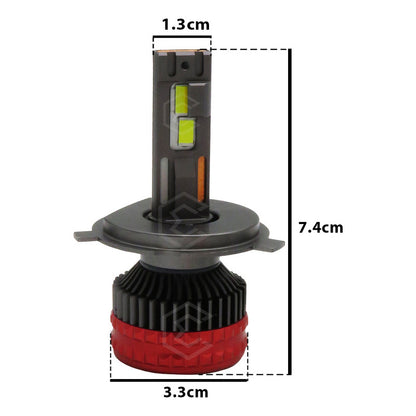 2 Focos H4 24 Led Csp Bicolor Ventilador Alta Y Baja 14000lm H4