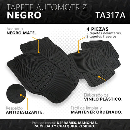 Tapete Automotriz Universal Hule Importado Juego 4 Piezas