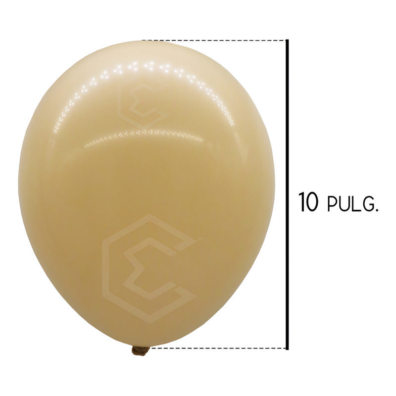 Bolsa 100 Globos Cafe Claro Brilloso #10 Fiestas Bodas Latex Nude