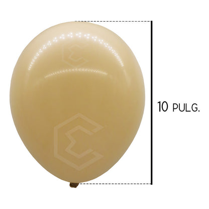 Bolsa 100 Globos Cafe Claro Brilloso #10 Fiestas Bodas Latex Nude