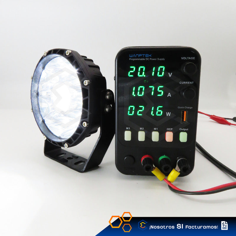 Par De Faros 9 Leds Redondo Con Lupa Luz Fija 5 PuLG 12-24v