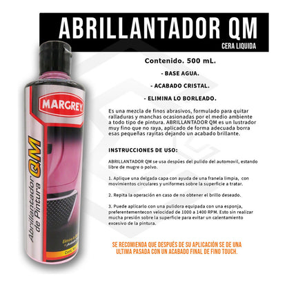 5abrillantador Cera Qm 500ml Pintura Acabado Cristal Margrey