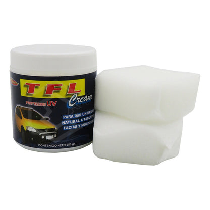 2 Crema Abrillantadora Tablero Facia Moldura Protección 250g Blanco