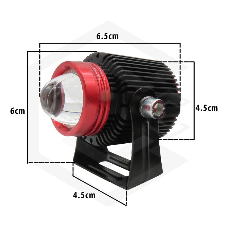 Faros De Lupa Bicolor  10-60v 20w Ventilador 5 Funciones Ambos Lados