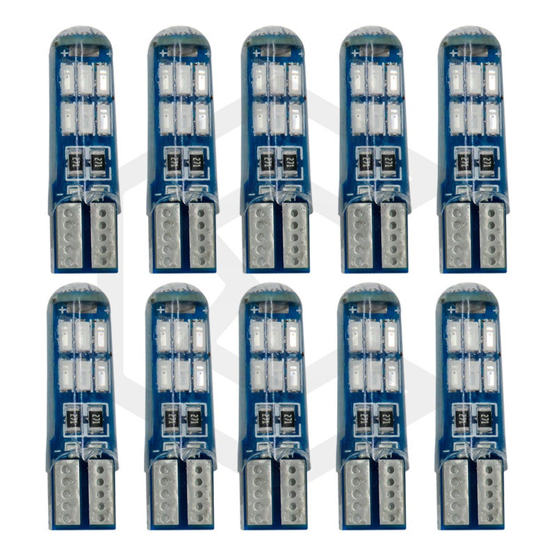 Kit De 10 Focos De Pellizco T10 15 Leds Encapsulado 3014 12v