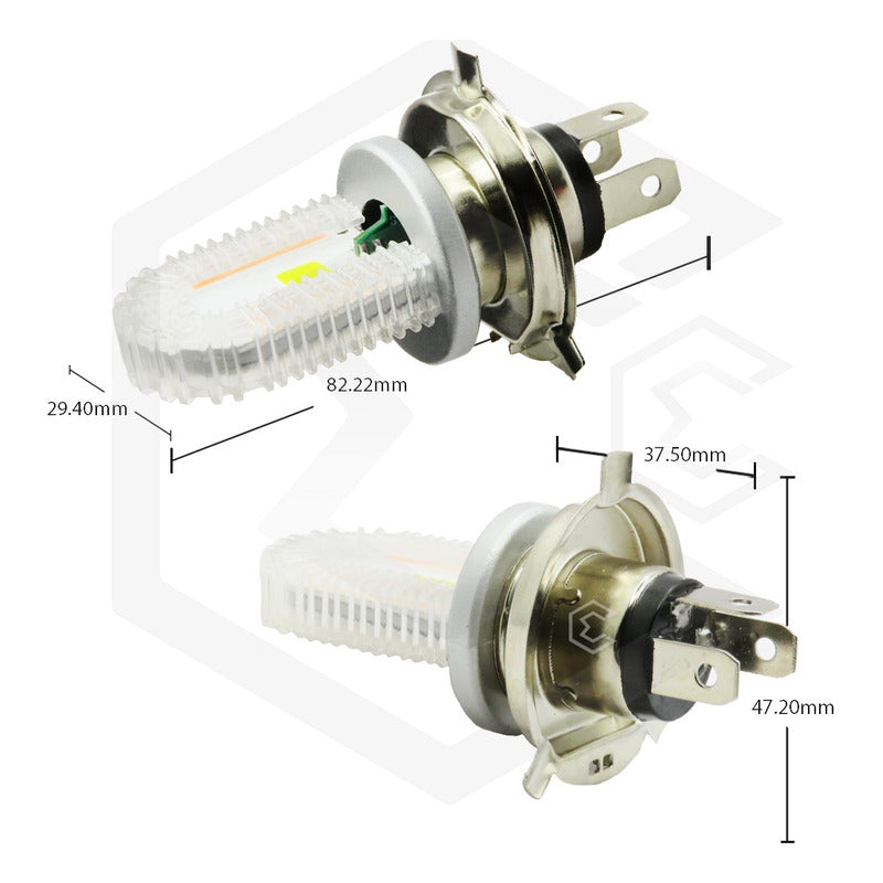 Foco Moto H4 108 Leds Cob Ba20d 6 Funciones 2 Caras Rgb H4