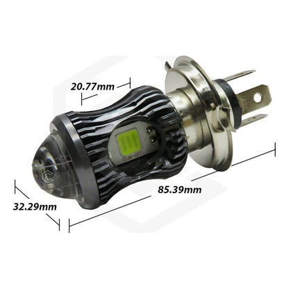 Foco Moto H4 Lupa Proyector Bicolor 30 Leds 2 Funciones T H4