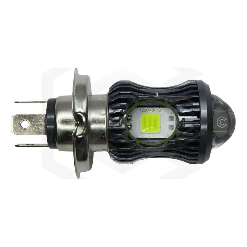 Foco Moto H4 Lupa Proyector Bicolor 30 Leds 2 Funciones T H4